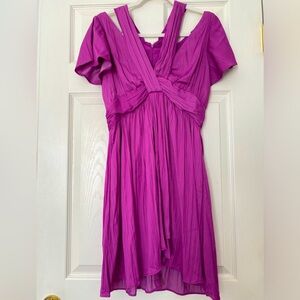 Anthropologie V-Neck Luminous Mini Dress, Size 8